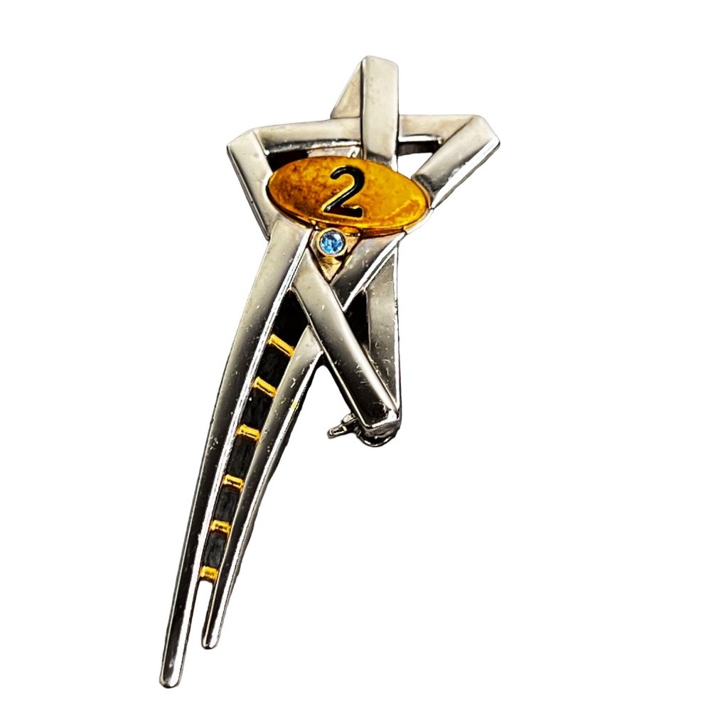 Mary Kay Rising Star Ladder Success Pin Silver Tone Metal Gold 2 Blue Stone 12$
